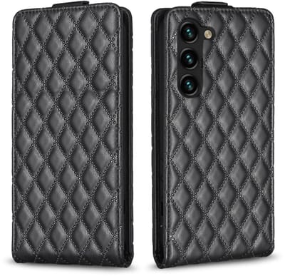 Voor Samsung Galaxy S24+ 5G Diamond Lattice verticale flip lederen telefoonhoes (zwart)