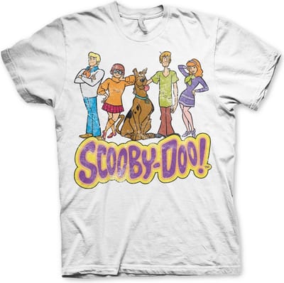 ScoobyDoo Heren Tshirt -M- Team Distressed Wit