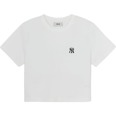T-shirt d'été respirant à logo ample MLB pour femme tops 3FTSB1263-50WHS XS white