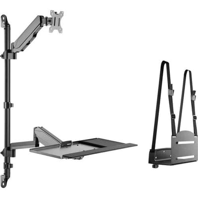 Digitus DA-90372 Wandbeugel voor monitor Aantal monteerbare displays: 1 Display(s) 43,2 cm (17) - 81,3 cm (32) Zwart In hoogte verstelbaar, Zwenkbaar,