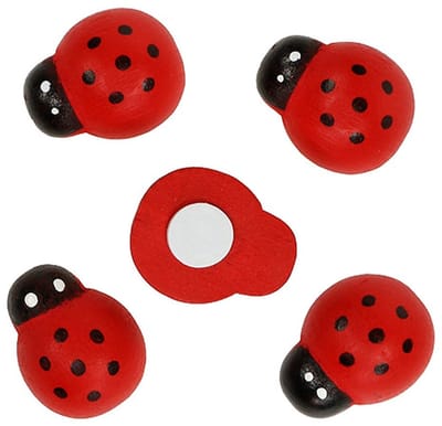 Decoratieve lieveheersbeestjes om te lijmen 2,5cm rood 72 st, 72 Stück