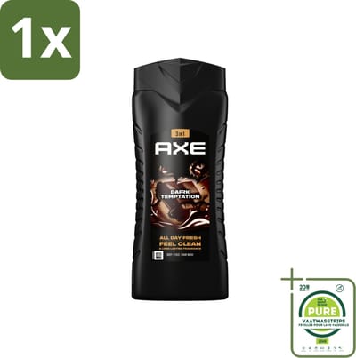 1 x Axe 3-in-1 Douchegel XL Dark Temptation 400 ml - Douchegel - AXE - Donkere Chocolade - Geur - 12 Uur