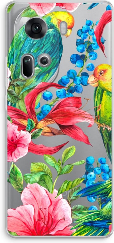 Case Company® - Hoesje geschikt voor Oppo Reno 11 hoesje - Papegaaien - Soft Cover Telefoonhoesje - Bescherming aan alle Kanten en Schermrand