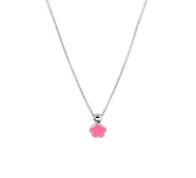 YO&NO - Ketting - Zilver - Anker -  Bloem -  1,2 mm - 36 - 38 cm -  Kinderen - Gerhodineerd - Zilver 925