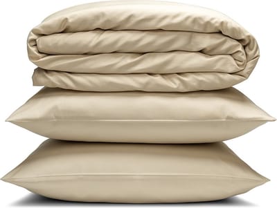 Yodormi - Dekbedovertrek - 100% biologisch katoen - Satijnweving - Premium enkeldraads - Instopstrook - Beige - 240 x 220
