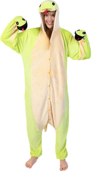 KIMU® Onesie Slang Pakje - Maat 110-116 - Slangenpak Kostuum Groen Reptiel Pak - Peuter Salamanderpak Pyjama Zacht Jongen Meisje Jumpsuit Festival