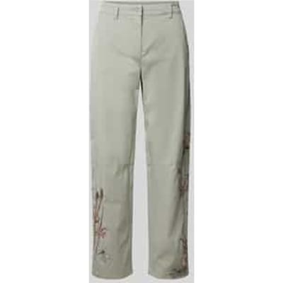 Tapered fit broek met motiefstitching, model 'EVE'