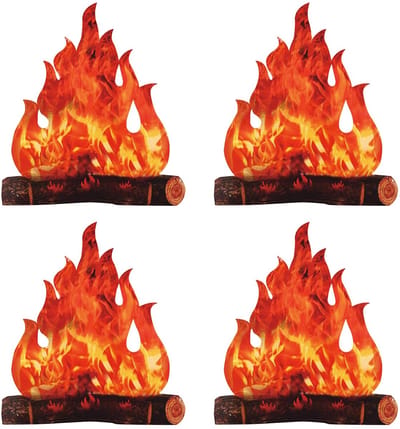 Dailygoods- Vlamfeestdecoratie 4-delig - Vlamkarton - Duurzaam - Opvouwbaar - Decoratie voor Kerstmis/Halloween - Stevig materiaal