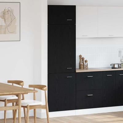 vidaXL - Hangkast - Lyon - Zwart - Eiken - 60 - x - 31 - x - 207 - cm - Bewerkt - hout