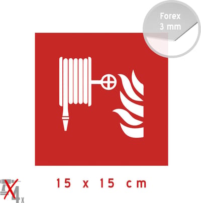 Pictogram/ bord | Brandhaspel | 15 x 15 cm | Paneel | Plaatje | Haspel | Brandslang | Brandweer | Brandveiligheid | Slang | Brandslang | Bij brand | 1 stuk
