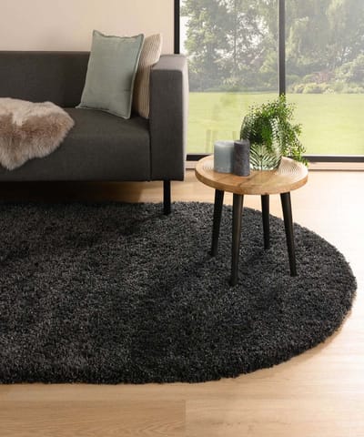 Vloerkleed ovaal hoogpolig - Cozy Shaggy antraciet 150x240