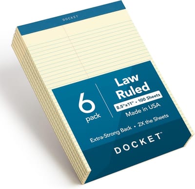 Schrijfblokken met 100 Vel - Notitieblokken Perforatie - Bureauwerk Notities - Extra Sterke Achterkant - A4 formaat - Kanariegeel