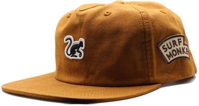 Surf Monkey 5-panel pet voor heren/dames - 100% biologisch katoen - One size (mosterd)