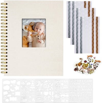 Allecto - Plakboekalbum - Fotoalbum voor herinneringen - Beige - Doe-het-zelf scrapbook - 40 pagina's - Geschikt voor baby en bruiloft