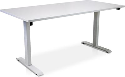 Zit-sta bureau elektrisch verstelbaar - MRC EASY | 160 x 80 cm | inclusief stekkerdoos en kabelklemmen | frame wit - blad wit