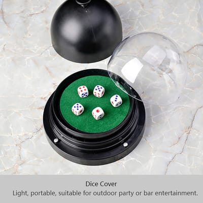 Allecto - Dice Roller Cup - Elektrische dobbelstenenbeker - Transparant en anti-val design - Zwart - Voor buitenfeesten - Inclusief dobbelstenen