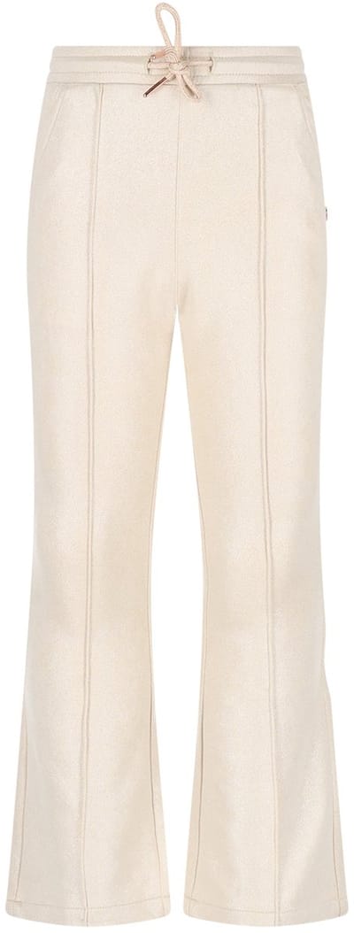 NONO - Soy Flared Foil Coated Fake Suede Pants - Pearled Ivory - Maat 104