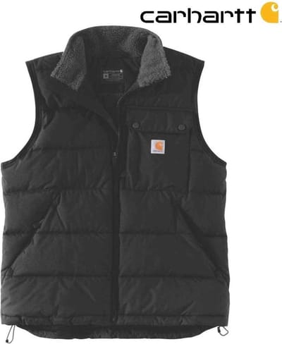 Carhartt - Montana Gevoerde Bodywarmer - Rain Defender - Loose fit - Insulated Vest - Zwart - Heren - maat S (valt als M)