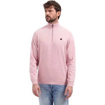 No Excess Pullover stand up collar half zip m light mauve