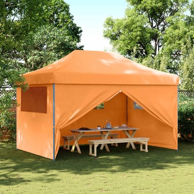 vidaXL - Partytent - inklapbaar - pop-up - met - 4 - zijwanden - oranje