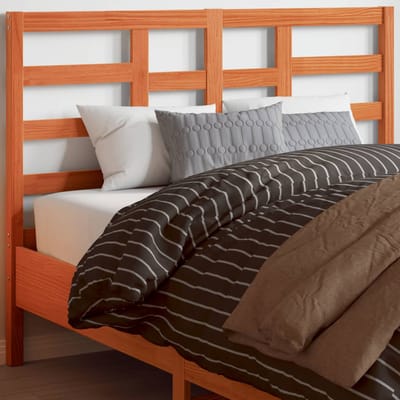 vidaXL - Hoofdbord - 135 - cm - massief - grenenhout - wasbruin