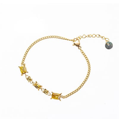 Go Dutch Label Armband (sieraad) schakel en gekleurde stenen Topaz B2738-4