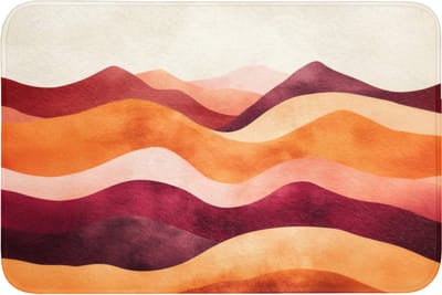 Badmat 90x60 cm - Antislip - Abstract - Landschap - Golven - Badmatten voor badkamer - Badkamermat - Douchemat - Badkamer mat