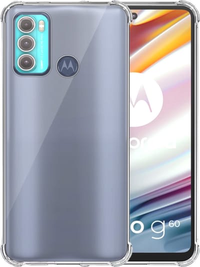Telefoonhoesje Geschikt voor Motorola Moto G60 Transparant - Shockproof TPU Siliconen Case met Stootrand Doorzichtig - Smartphonica geschikt voor Motorola Moto G60