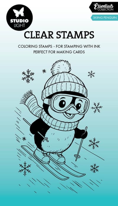 Clear stamps Skiing penguin - Essentials nr. 897