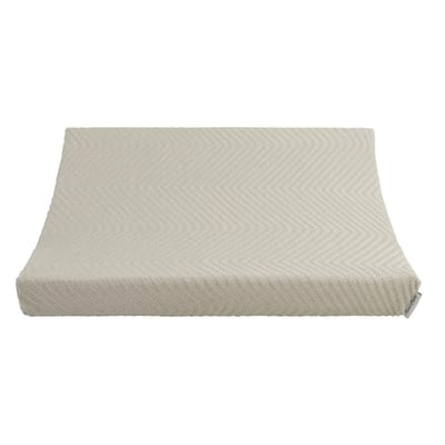 Baby's Only Gebreide baby aankleedkussenhoes - Waskussenhoes met visgraatmotief - Overtrek verzorgingskussen Grace - Warm Linen - 45x70 cm