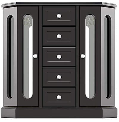 Elegante Sieradendoos van Massief Hout met Spiegel en Organizer