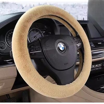 Couverture de volant de voiture en peluche douce et chaude d'hiver, charme universel, décoration de voiture à la mode 0.057 kg