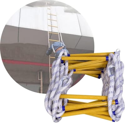 Veiligheidstouwladder - Noodladder Vluchtladder - Veilig Ontsnappen - Sterke Draagkracht - 8 meter - Zwart