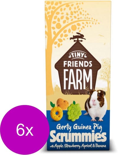 Tiny Friends Farm Gerty Guinea Pig Scrummies - Knaagdiersnack - 6 x Appel Cranberry 120 g