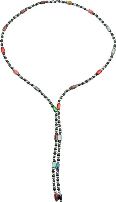 Edelstenen ketting Color Black Magnetite Wrap - magnetiet - zwart - rood - oranje, wit - grijs - roze - bruin - paars - groen - zilver - mint groen - luxe sieraden zakje - ketting dames