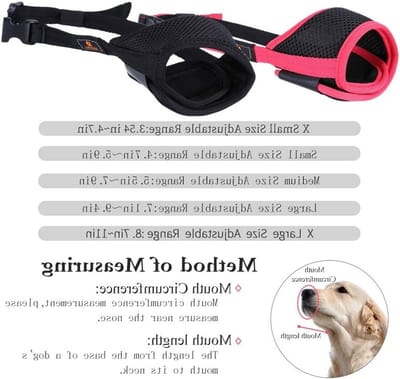 Ademend mesh en duurzaam nylon muilkorf voor honden, verstelbare lus en zacht kussen, ideaal voor training en gedragsbeheersing (rood-S)