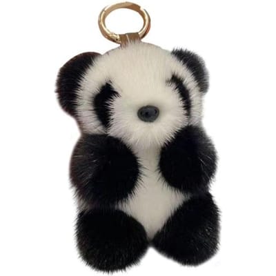 Kleine Panda pop tas ornament sleutelhanger hanger vrouwen pluche schattige imitatie 13cm gray