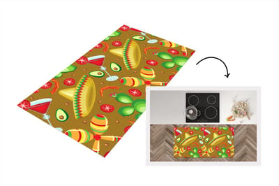 Keukenloper - Loper keuken - Mexico - Sombrero - Patronen - 120x60 cm - Keukenloper vinyl