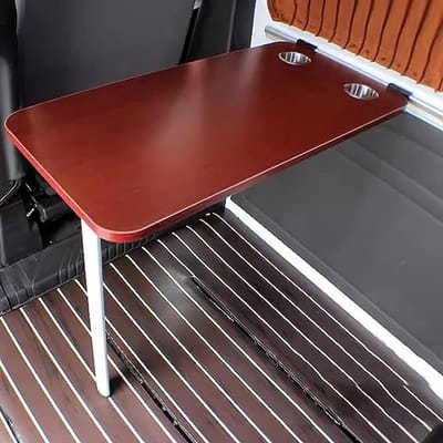 Vouwbare Caravan Tafel - Buiten Tafel Caravan - Outdoor Dineren - Met Bekerhouders - 20kg Draagkracht - Grijs