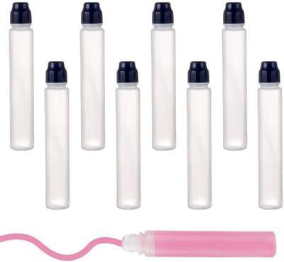 Dailygoods- Viltstiften 8 stuks - Navulbare Tampon-flessen - Puntige Punt - Kunsthars - Betrouwbaar en Eenvoudig te Bedienen - Afmetingen 124 x 24 mm - Kleurflessen