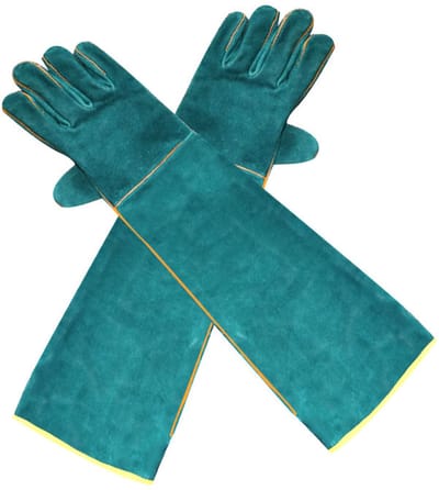 QTTVBTNA - Huisdier Bescherming Handschoenen - Anti-bijt & Krab Bescherming - Slijtvast - Dierenverzorging & Training - Werk Handschoen - Groen - 62cm - 1 Paar