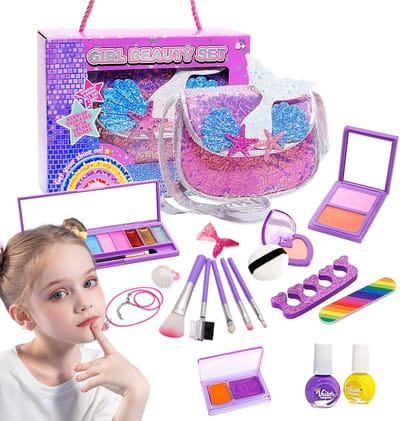 Kinder Make-Up Set - Speel Make-up - Verkleed Partijtjes - Wasbaar En Educatief - 21 x 17 x 8 cm