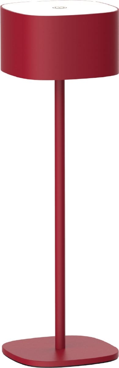 Luxus Europe - Tafellamp Milos Bordeaux - Draadloze Tafellamp Binnen & Buiten - Oplaadbaar - USB-C - Dimbaar - Warm Wit - Waterbestendig