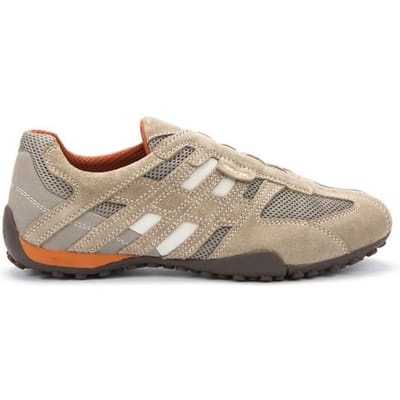 GEOX SNAKE HEREN Sneakers - BEIGE/DONKERORANJE - Maat 46