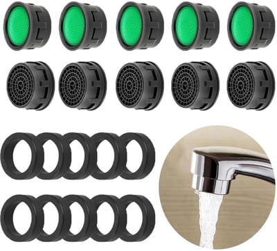 10-delige kraanbeluchtingsset, kraanfilter met afdichtring, doorstroombegrenzerfilter, mengmondstuk, waterbesparende accessoires, geschikt voor badkamer of keuken