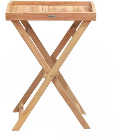 Teakea - Teak Dienblad Tafel 56x36x80 cm - Afneembare Tray - Handige Houten Serveerwagen voor Tuin