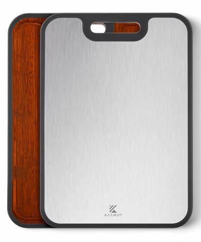 KAAMUT® Premium Snijplank – Massief Hardhout & 100% Titanium – 40 x 28 cm – Hygiënisch & Duurzaam – Mesvriendelijk & Microplasticvrij