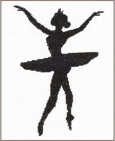 Lanarte Borduurpakket - Borduurset - Borduurpakket volwassenen - Telpakket kit - 11.5 x 14.5cm - Ballet silhouet III - PN-0008133 - Black/white