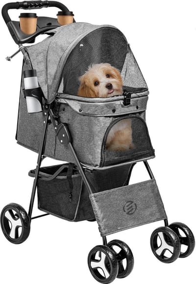 Equivera Hondenbuggy - Honden Buggy - Hondenbuggy's - Hondenbuggy All Terrain - Hondenbuggy Comfort - Hondenwagen - Kinderwagen voor Hond - Kinderwagen voor Honden