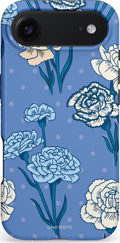 Casetastic hoesje geschikt voor Apple iPhone Air - MagSafe - Dubbellaagse bescherming - Anjer melange - Fashion Case - Crème Blauw